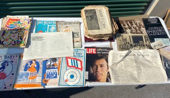 Ephemera Lot With Newspapers, Sheet Music & More