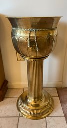 Vintage Brass Planter & Pedestal