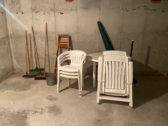 Basement Lot With Lawn Furniture
