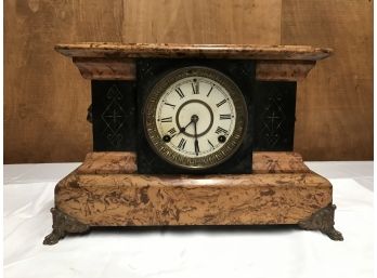Rare Antique Seth Thomas Marbleized Wood Mantel Clock