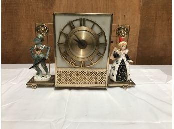 Vintage Mid Century Modern Knight & Princess Lighted Clock
