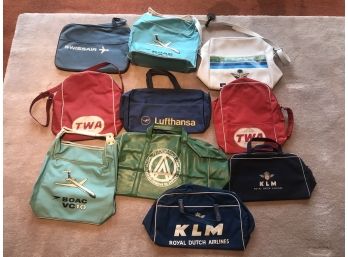 Lot Of Vintage Airline Travel Bags