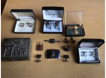 Mens Jewelry Lot Including 14K Gold & Sterling Silver