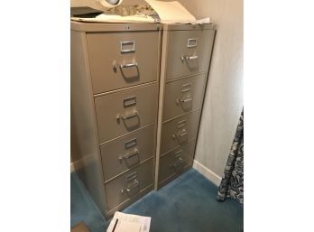 Pair Of High Quality Locking File Cabinets
