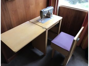 Vintage Pfaff 230 Sewing Machine Table & Chair
