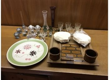 Lot Of Mid Century Modern Glass & Accessories