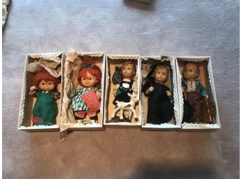 Lot Of 5 Vintage Hummel Goebel Rubber Dolls New In Boxes