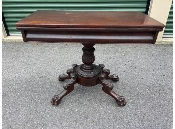 Antique Federal Style Mahogany Paw Foot Game Table