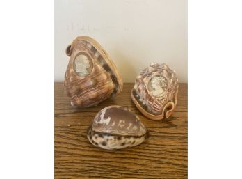 3 Vintage Cameo Carved Shells