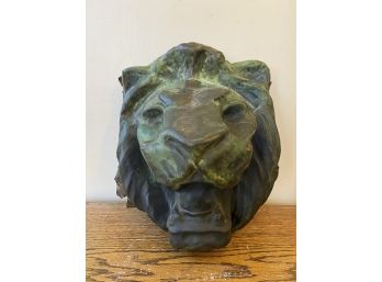 Antique Copper Lion Head Architectural Element