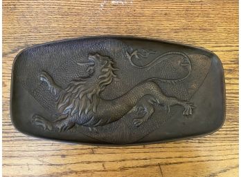 Antique Cast Iron Tray Arts & Crafts Lion Design