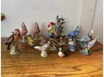 14 Porcelain Bird Figurines Including Many Stangl