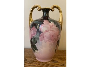 Antique Jean Pouyat Limoges Hand Painted Muscle Vase