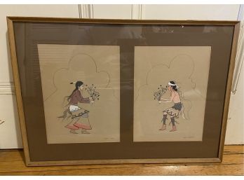 2 Robert Chee Native American Gouache Paintings