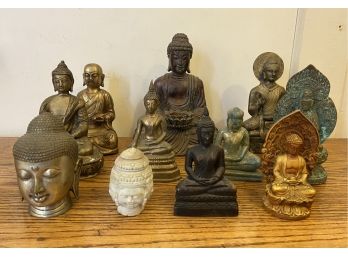 Lot Of 11 Vintage & Modern Buddha Figurines