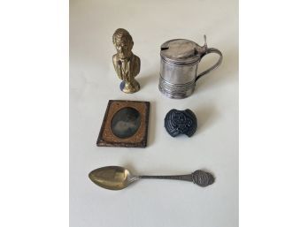 Lot Of Small Collectibles W/ Sterling, Daguerreotype & More