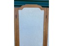 Antique 3 Panel Birdseye Maple & Cloth Folding Screen Room Divider