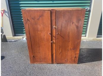 Antique 2 Door Country Pine Cabinet