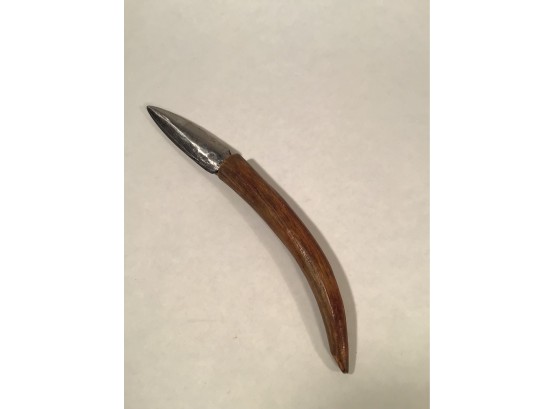 Antique Antler Handled Knife - Unusual, Estate Found Piece, Hand Fashioned Blade.