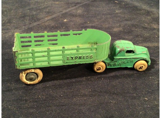 Great Condition Rare Antique Tootsie Toy Truck 'Express Trailer', W/ Rubber Wheels