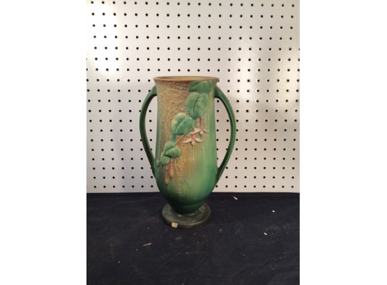 Large Antique Roseville Fuchsia Art Pottery Floral Vase, Just One Chip #903, 12 Inches Tall