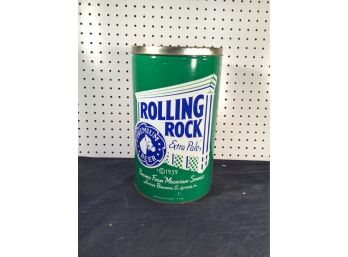 Oversized Display Advertising - Vintage Rolling Rock Storage Can, Great Condition 13in Tall