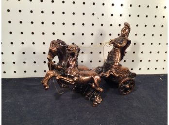 Roman Chariot Model Molded Faux Brass Great Condition