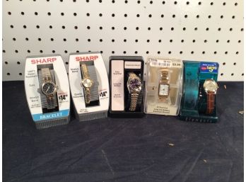 Lot Of 5 Random Womens Watches In Original Packaging. Brand New Condition, NOS.