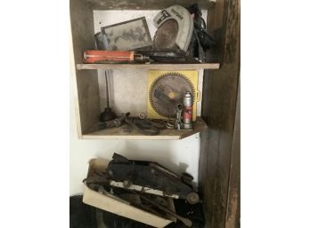 Grouping Of Tools - Saw, Jack, Etc. As Shown  In Photos.