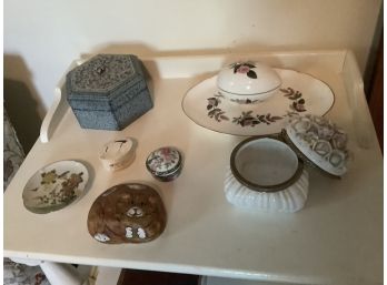 Small Housewares Group - China, Cat Painted Rock, Etc.