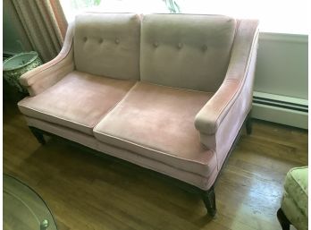 Vintage Sofa, With Tufted Back, Wood Base. Older But Serviceable & Sturdy