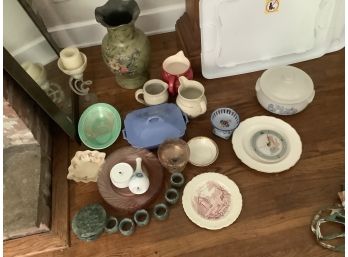 Household Ceramics And China Group Lot, Plus Metal Vase - As Shown.