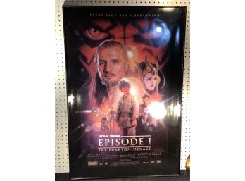 Signed Star Wars Phantom Menace Poster In 27x40 Framed
