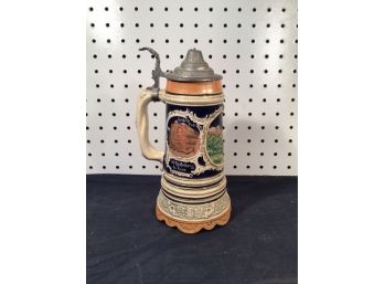 German Musical Lidded Stein, Excellent Condition, 1/2 Litre