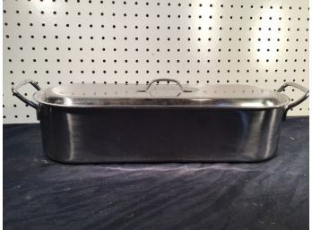 Stainless Steel Inox Fish Pan, Italy, Unused, With Insert
