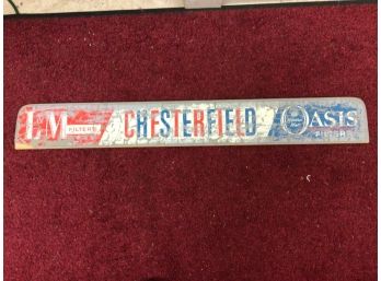 Antique Cigarette Wood Tobacco Advertising Sign For Chesterfied Cigarettes