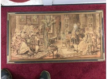 Antique Tapestry In Period Frame, Measures Approx. 37 X 17