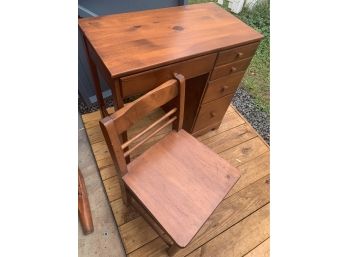 Nice Solid Desk And Matching Chair, Great For A Childs Room, Or Small Space