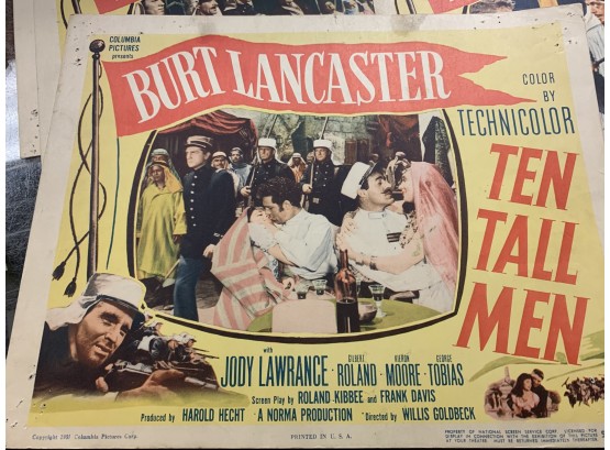 Original Movie Lobby Card, C1951 Columbia Picturesi, Burt Lancaster, Ten Tall Men (1)