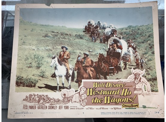 Original Movie Lobby Card, C1956 Walt Disney, Westward Ho The Wagons! (20)