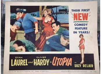 Original Movie Lobby Card, C1954 Stan Laurel And Oliver Hardy In Utopia (22)