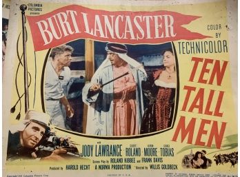 Original Movie Lobby Card, C1951 Columbia Pictures, Burt Lancaster, Ten Tall Men (2)