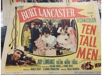 Original Movie Lobby Card, C1951 Columbia Picturesi, Burt Lancaster, Ten Tall Men (1)