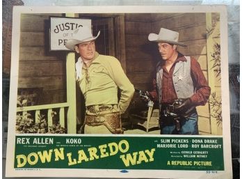 Original Movie Lobby Card, Republic Picture, Down Laredo Way (110)