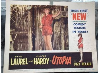 Original Movie Lobby Card, C1954 Stan Laurel And Oliver Hardy In Utopia (23)