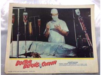 Original Movie Lobby Card, C1961 Doctor Bloods Coffin (210)