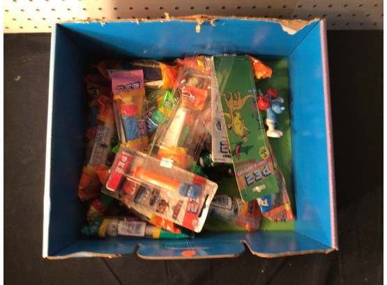BOXLOT - Box Full Of Misc Toys - Mostly PEZ Dispensers In Packaging