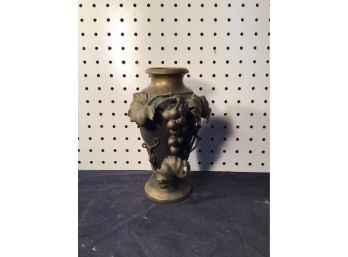 Bronze Vase, Antique,  Grape Vine Motif. Nice Early Piece, Unknown Origin