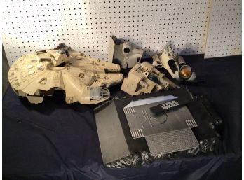 Assortment Of Star Wars Toy Ships - For Parts - Incomplete