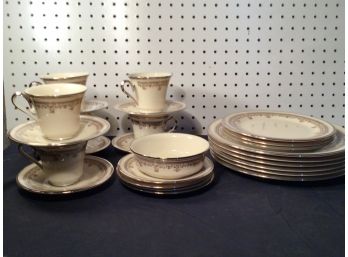Large Lot Of  Lenox 'Lace Point' Pattern CHINA - Teacups, Saucers And Plates Great Condition